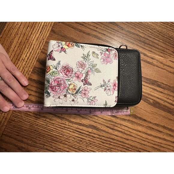 Alba Crossbody Floral Purse 8" Bag Black White NWOT Travel Strap Zipper - Picture 16 of 16